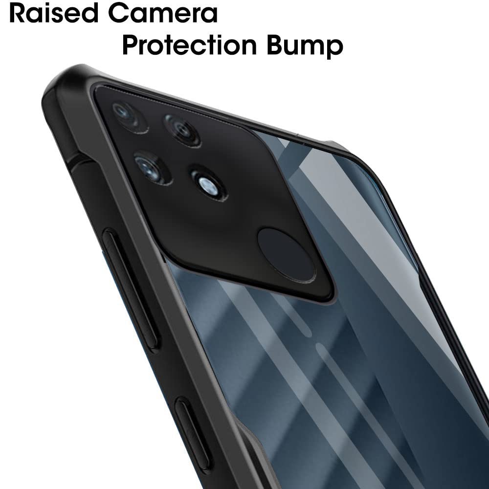 TheGiftKart Shockproof Crystal Clear Back Cover Case for Realme Narzo 50A | 360 Degree Protection | Protective Design | Transparent Back Cover Case for Realme Narzo 50A (PC & TPU, Black Bumper) 3