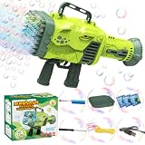 Bubble Machine for Kids, Bubble Maker Gun Dinosaur Bazooka Style with LED Light, 1000+ Bubbles Per M