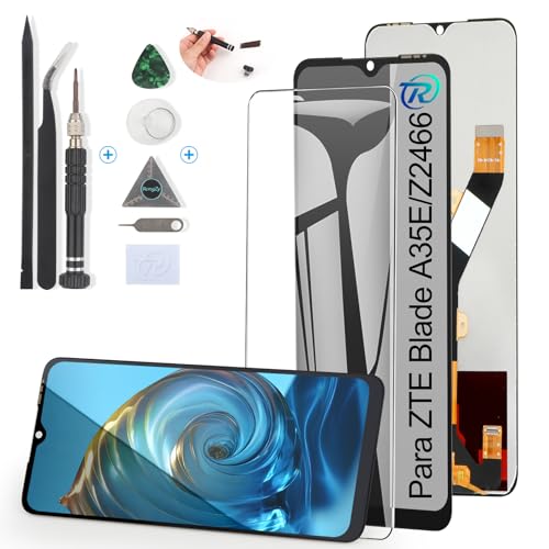 RongZy Pantalla para ZTE Blade A35E Táctil LCD de Repuesto Ensamblaje Digitalizador Reemplazo para ZTE Blade A35E Z2466 con Herramientas de Reparación(Negro)