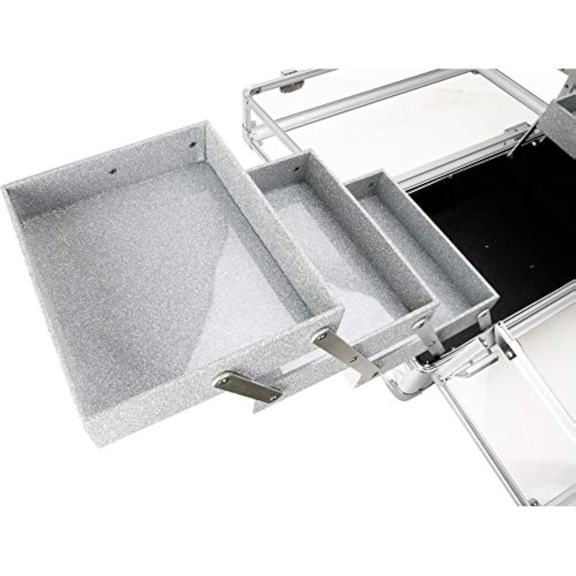 Professional Silver Diamond Acrylic 6-Tiers Accordion Makeup Train Case