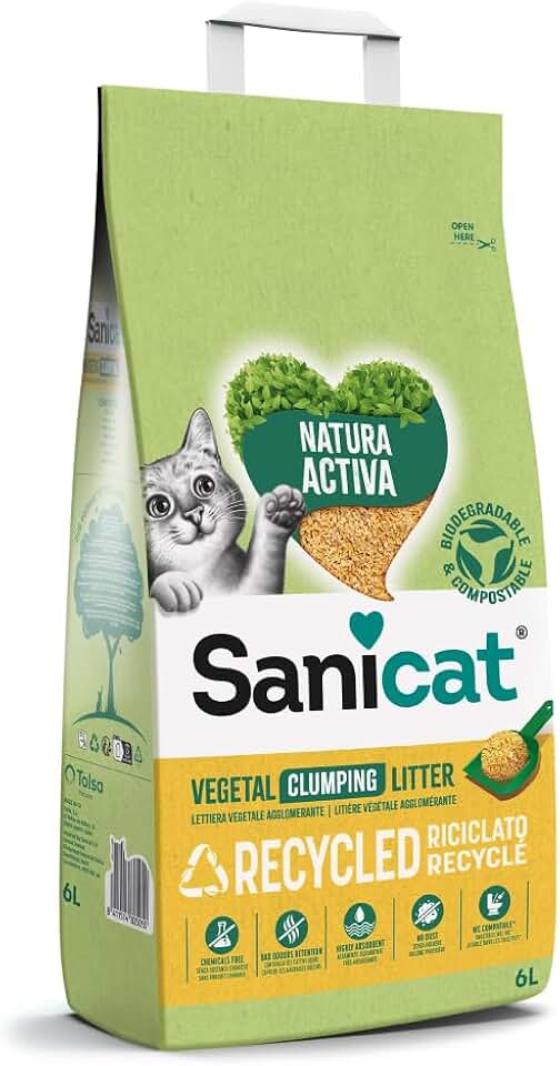 Sanicat Arena vegetal aglomerante Natura, biodegradable, 6 L