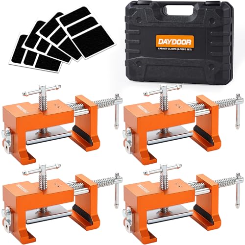 Comparison: Best Wood For Cabinet Face Frames 8 DAYDOOR Cabinet Clamps, Cabinet Face Frame Installation Clamps, Cabinet Alignment Tool for Woodworking, 4 Pack, Orange