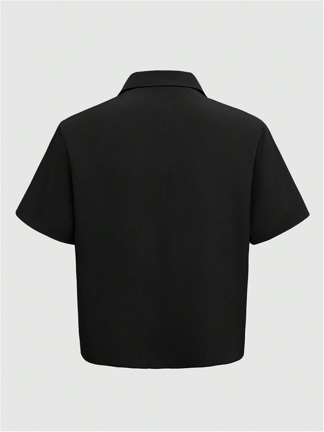 Men's Button Down Shirts Short Sleeve Lapel Collared V Neck Casual Summer Tops - Image 2