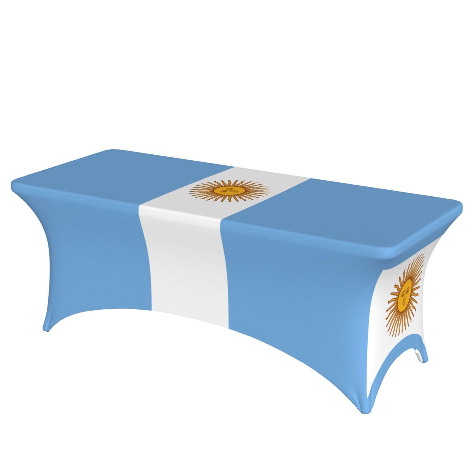 AYYQWE Argentine Flag Print Elastic Rectangular Tablecloth For Banquet Outdoor Picnics Office Table Cover
