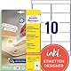 AVERY Zweckform L4744REV-25 Universal Etiketten (250 plus 50 Klebeetiketten extra, 96x50,8mm auf A4, wieder rückstandsfrei ablösbar/abziehbar, bedruckbar, selbstklebende Aufkleber) 30 Blatt, weiß