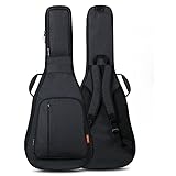 Acnivko エレキギター用ギグバッグ ギターバッグ 36/38/39/40/41インチ オックスフォード布製、両肩に掛けられます 20mmクッション厚 クッション性があり軽くて厚手、防水性楽器バッグ 防湿 耐衝撃性 (36インチユニバーサル,ブラック) (38/39インチユニバーサル,ブラック) [並行輸入品]
