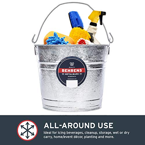 Behrens 1210 Hot-Dipped Galvanized Steel Utility Pail, 10-Quart, Silver #TOP4