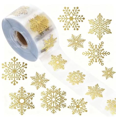 500pcs Noël Autocollants, 6 Motifs, Flocons de Neige, Autocollants de Bricolage de Noël pour DIY Cartes Scrapbooking de, Albums PhotosStickers Gomettes