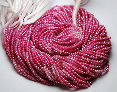 Pierre de lune rose facettée 3mm en fil de 33cm pour perles de bijoux et loisirs créatifs