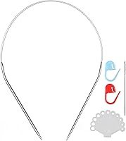 Vista 10 de Agujas de tejer circulares de acero inoxidable, tamaño 0, 16 pulgadas de longitud, aguja circular para proyectos hechos a mano, tejido de bricolaje