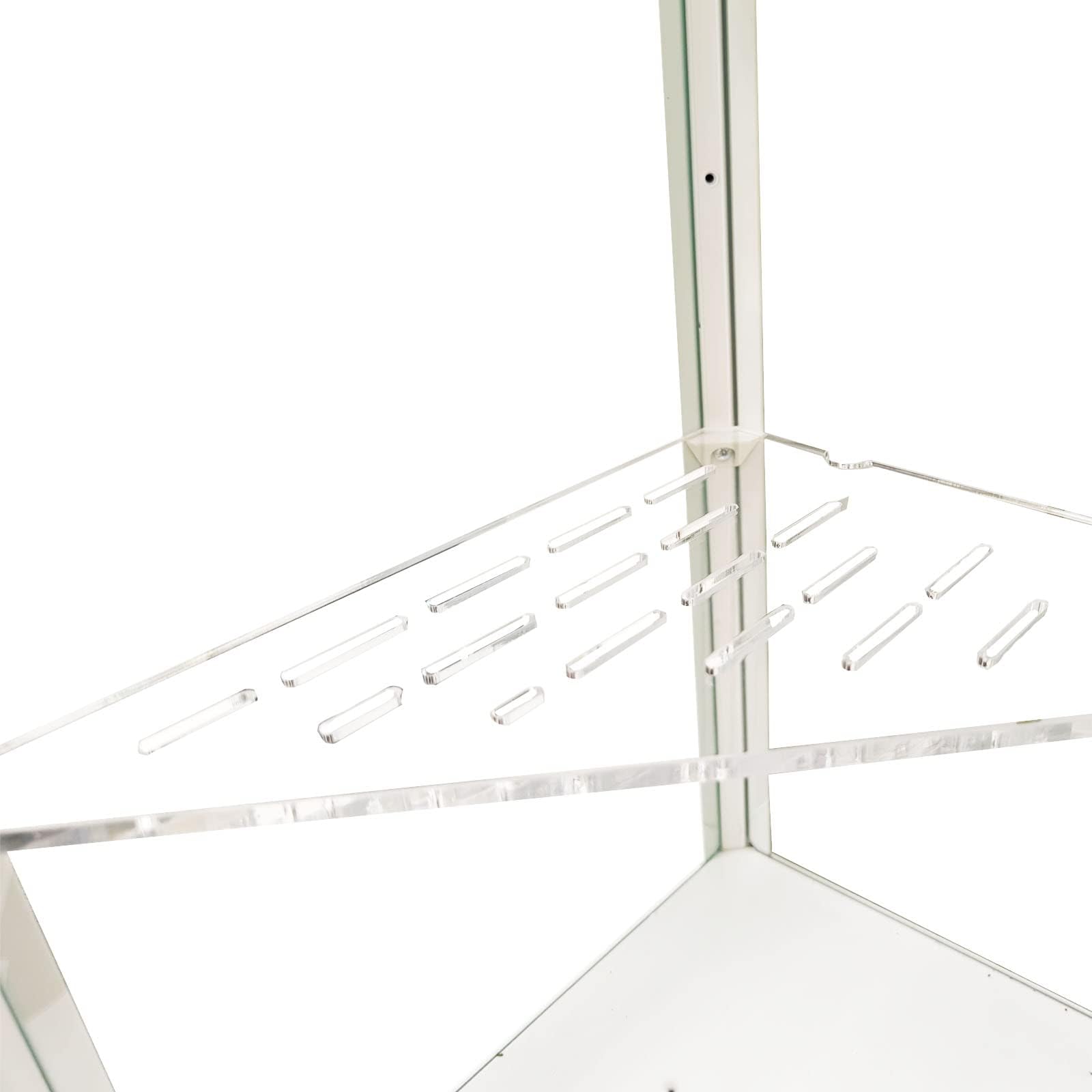 PIAOLGYI Replacement Shelf for IKEA Milsbo Tall Indoor Greenhouse Cabinet, Triangular Acrylic Corner Shelves Extra Shelves Accessories Compatible with Tall IKEA Milsbo Glass Cabinet