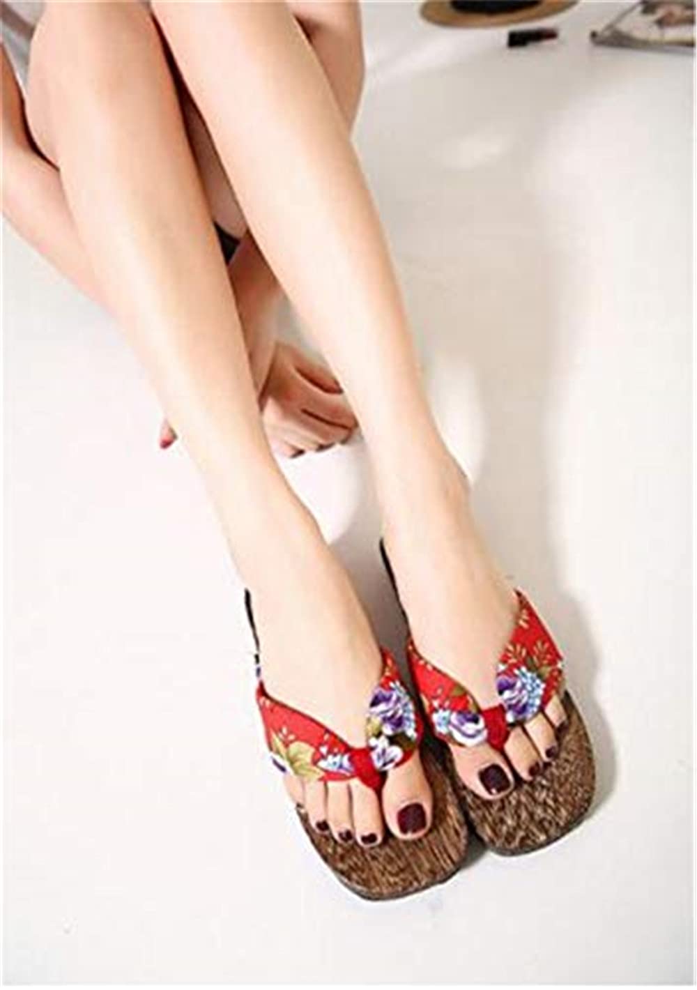 Black Sugar femme fille Géta en Bois Talons Sandales Samurai Chausson Tong Japonais Maison Sortie déguisement Cosplay yugata geisha