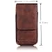 Esing Universal Phone Faux Leather Holster with Card Slot Rotation Belt Clip (5.5 Brown)