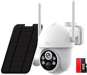Solar 4G Cellular PTZ Camera Wireless Outdoor with 64G TF Card, Auto Tracking, 4MP HD Off Grid Camera asin的图片