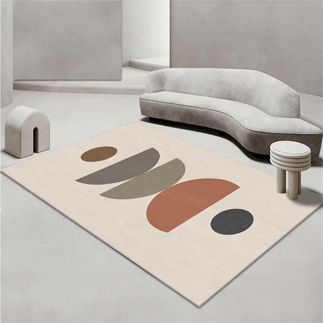 Tapis lavable doux moderne 160x230cm à motif géométrique rectangulaire