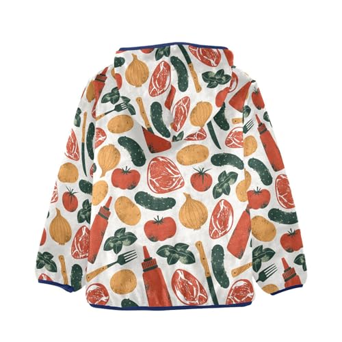 Cucumber Onion Potato Girls Fleece Jacket Girls Fall Jacket Girls Zip Up Hoodie Girls Sherpa Jacket 2-10T2