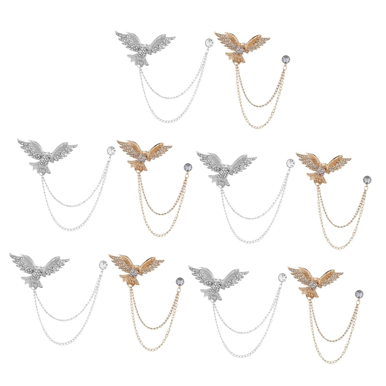 BESTYASH Broche De Águila Pin De Solapa De Animales Joyería De Broche De Animal Para Hombre Prendedor De Águila De Cadena Larga s De Borla Aleación
