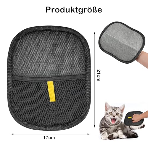 runpeak Tierhaarentferner Handschuh – 2 Stück Effiziente Haarentfernung, Katzenhaarentferner, Doppelseitiger Fellmagnet, Wiederverwendbarer Haarentfernung Handschuh Tiere mit Anti-Statik-Funktion