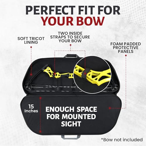 Image of LEGEND Apollo Soft Bow Case - Compound Bow Case with Multiple Storage & Foam Padding, Lightweight Bow and Arrow Case for Archery Accessories, Bow Bag with Arrow Tube Pocket - 40 inch & 44 inch