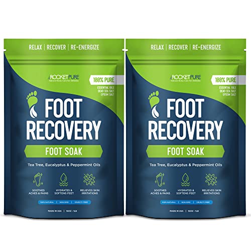 Natural Tea Tree Foot Soak Salts for Foot Recovery – Epsom Salt Foot Soak, Foot Bath Soak, Foot Salt Soak – Pedicure Foot Soak, Foot Spa Soak, Foot Soak for Dry Cracked Feet, Athletes Foot Soak