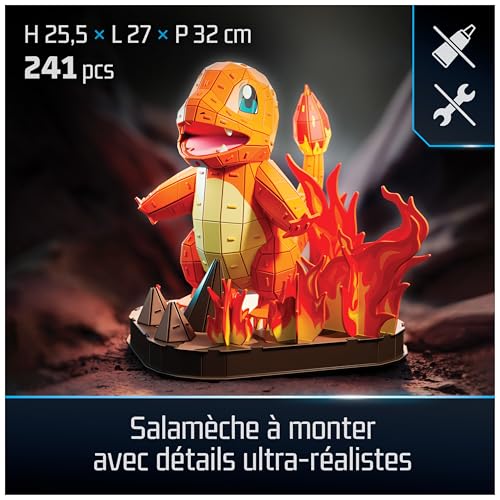 4D Build - Puzzle 3D Pokémon - Maquette Salamèche Pokémon 241 Pièces - Salamèche Inspiré Du Dessin Animé - Puzzle Adulte - Jeu De Construction À Collectionner - Jouet Adulte - Jeu Enfant 12 ans Et + – vue 3