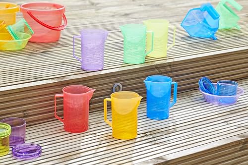 TickiT 73103 Translucent Colour Jug Set, 77 mm Dia, 6 Pieces, Translucent