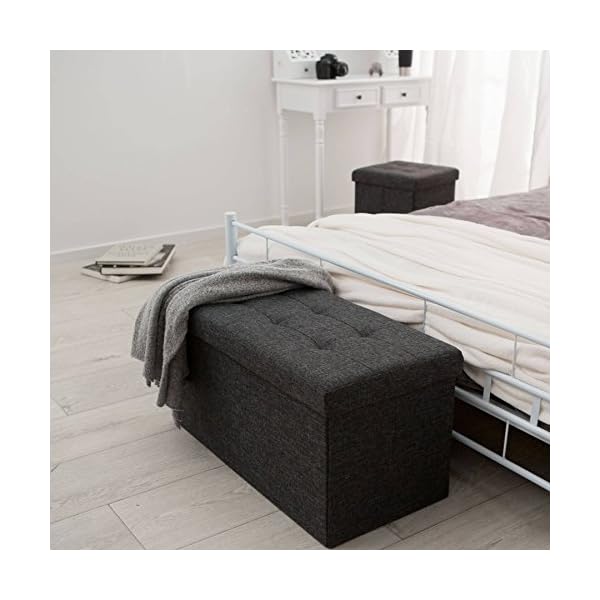 TecTake Folding seat Bench Stool Cube Storage Space Box Chair Footstool 76x38x38 cm - Image 3