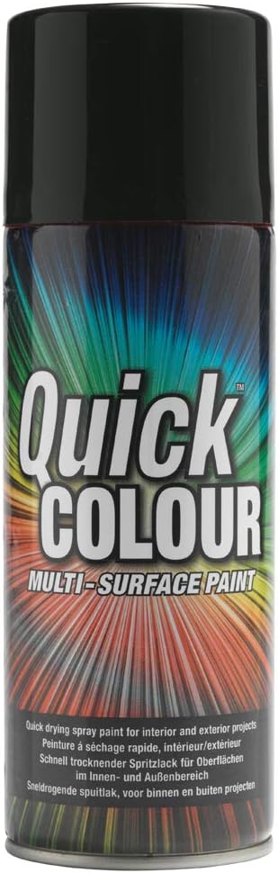 Quick Colour 400ml Spray Paint - Satin Black