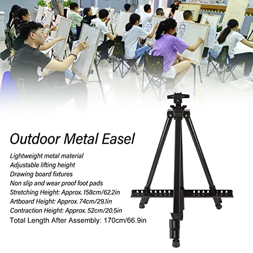 Cavalete de Exibição de tripé Dobrável Ajustável, Suporte de Artista de Metal Ao Ar Livre de Liga de