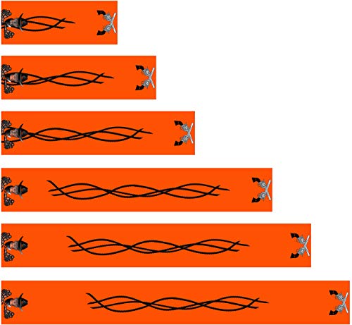 White Water Archery Orange Fluorescent Neon Cowboy Skeleton Skull Arrow Wraps 15 Pc Pack Choose Length Width (4, 75)