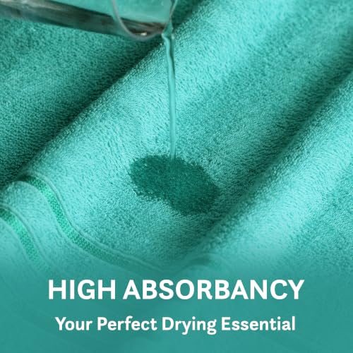 Image of MYTRIDENT Bath Towel | Comfort Living | Quick Drying | Travel Friendly | for Men /Women | 1 Piece Large Size | 100% Cotton 400 GSM | 70 x 140 cms - Sea Green