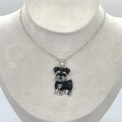 Chaîne plaquée argent alliage de zinc avec pendentif schnauzer