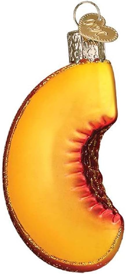 Old World Christmas Peach Slice Glass Blown Ornament for Christmas Tree, Handcrafted Holiday Decoration, Fruit Collection - Image 3