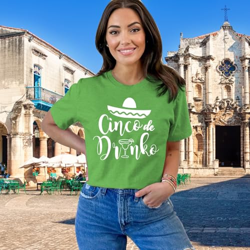 IFQ Cinco De Mayo Shirts for Women Mexican Sombrero T-Shirt Funny Mexico Fiesta Tshirt