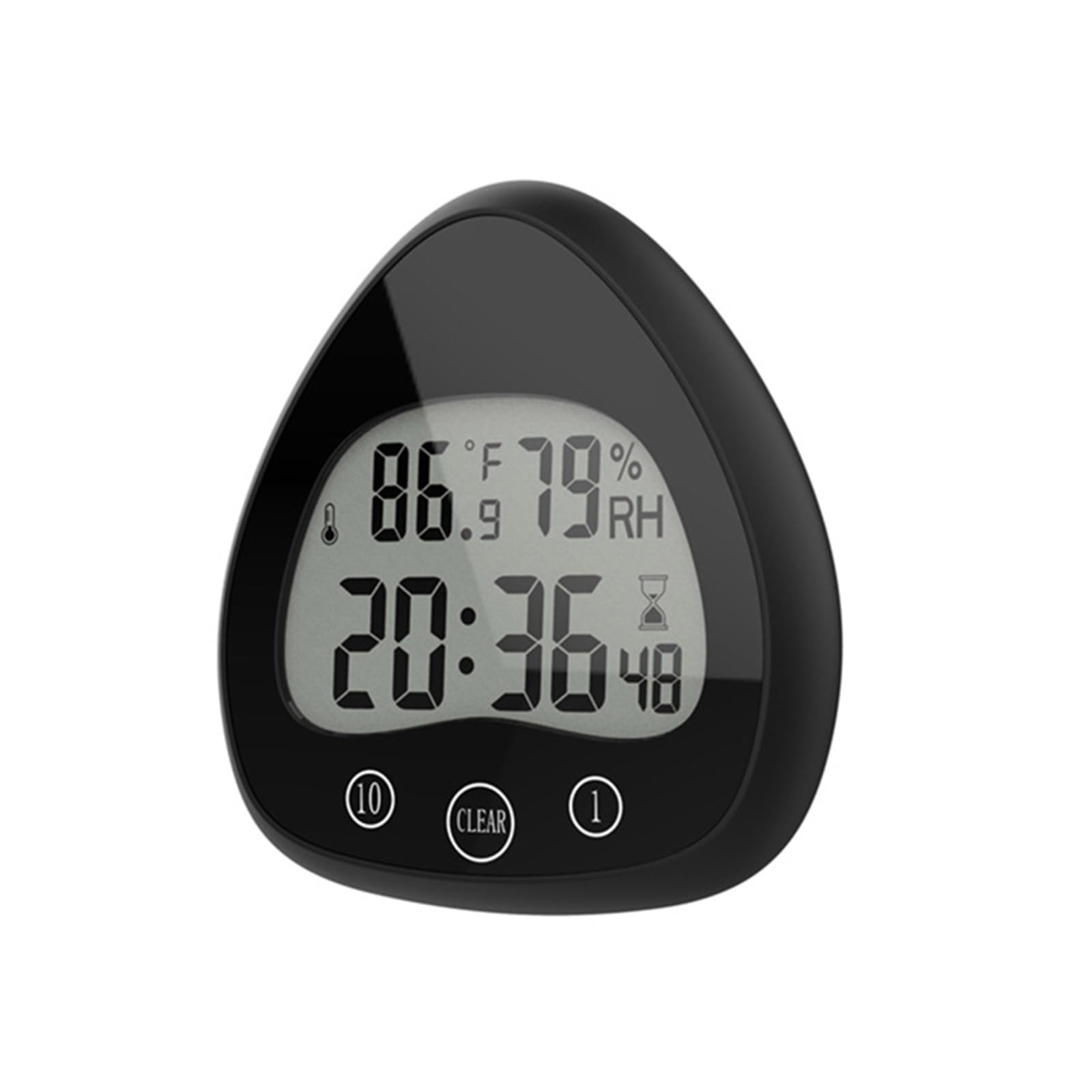 Horloge murale numérique de douche avec minuterie, moniteur de température et d'humidité, horloges de salle de bain étanches pour pulvérisation d'eau, réveil numérique à ventouse [écran tactile] [ne