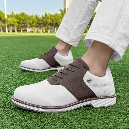 Zakey Sapatos de golfe masculinos profissionais sem espigas, calçados de caminhada confortáveis para
