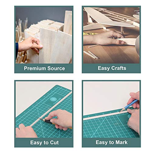 Balsa Wood Sheets 1/8" Inch Thick 12" X 4" Unfinished Wooden Board By Craftiff (5 Pack) #TOP6