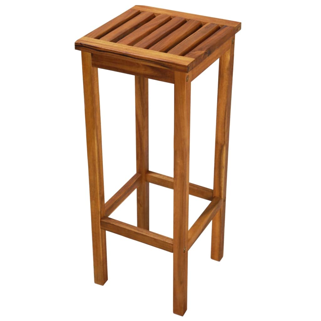 Lot de 2 tabourets de bar en bois massif d'acacia avec repose-pieds pour comptoir de bar ou de cuisine et capacité de charge de 110 kg