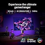 ASUS ROG Swift 32” 4K OLED Gaming Monitor (PG32UCDM) - UHD (3840 x 2160), QD-OLED, 240Hz, 0.03ms, G-SYNC Compatible, Custom Heatsink, Graphene Film, 99% DCI-P3, True 10-bit, 90W USB-C - Image 2