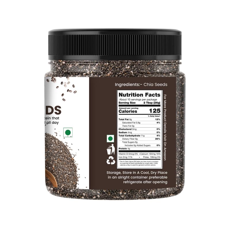 Image of NUTRIZAIKA Raw Chia Seeds | Superfood for Weight Management & Energy 500g