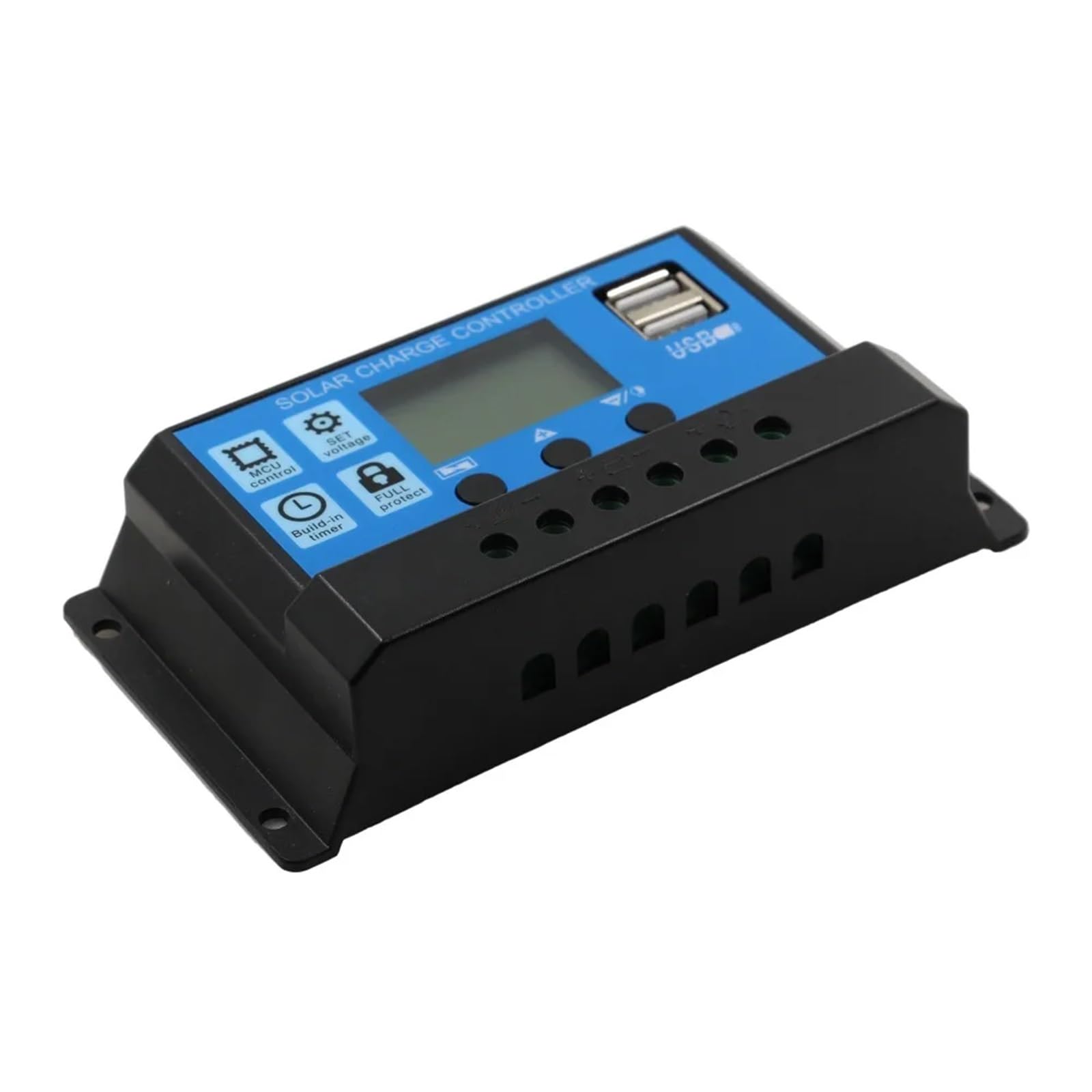 1 szt. PWM 60 A 50 A 40 A 30 A 20 A 10 A regulator ładowania i rozładowania słonecznego 12 V 24 V automatyczny regulator solarny z podwójnym USB 5 V (10 A)