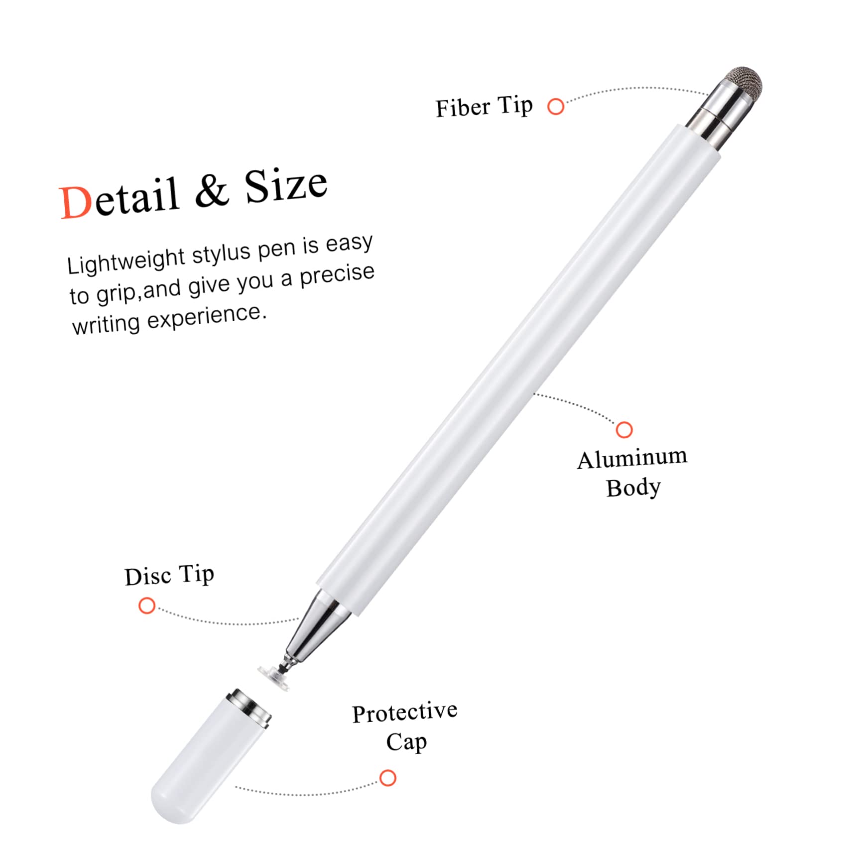 WOONEKY 10 Piezas Lápiz Óptico Capacitivo De Sensibilidad Bolígrafos De Pantalla Táctil Bolígrafos De Puntas Reemplazables Lápiz para I-Pad Almohadilla Cobrable Androide Acero Inoxidable