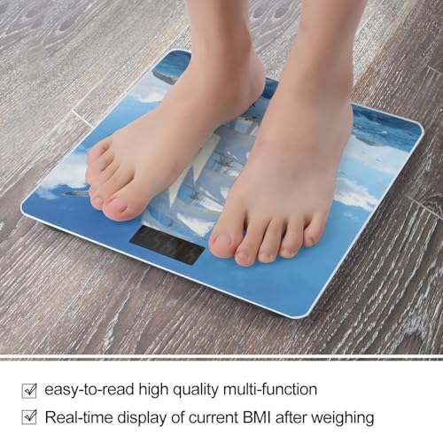 Báscula digital para baño con vidrio templado y pantalla LCD miniatura 5