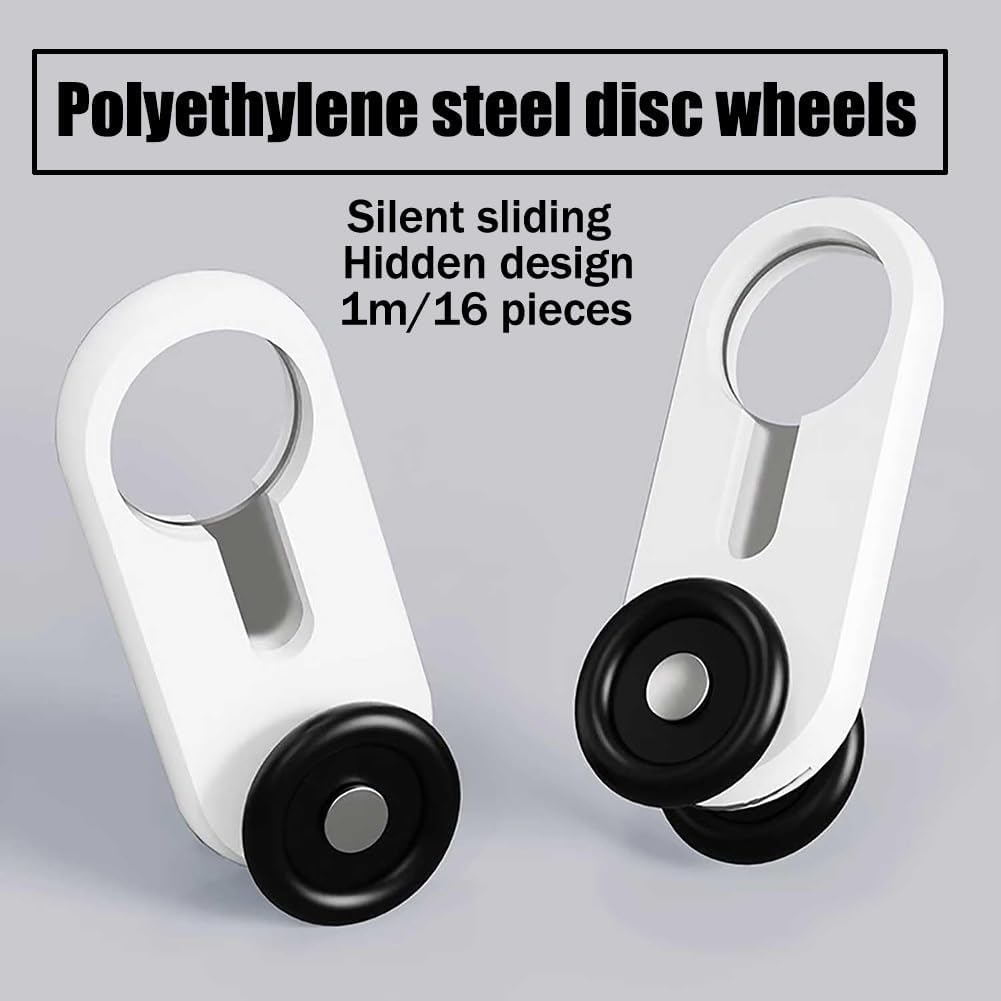 静音ヘビーデューティー2列カーテンレール - リビングルームと寝室用の天井取り付けウィンドウカーテンロッド、2.1m（6.9フィート