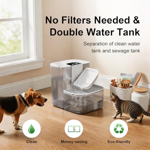 Fuente de Agua para Gatos y Perros, Cerámica, 4.5L + 2L miniatura 6