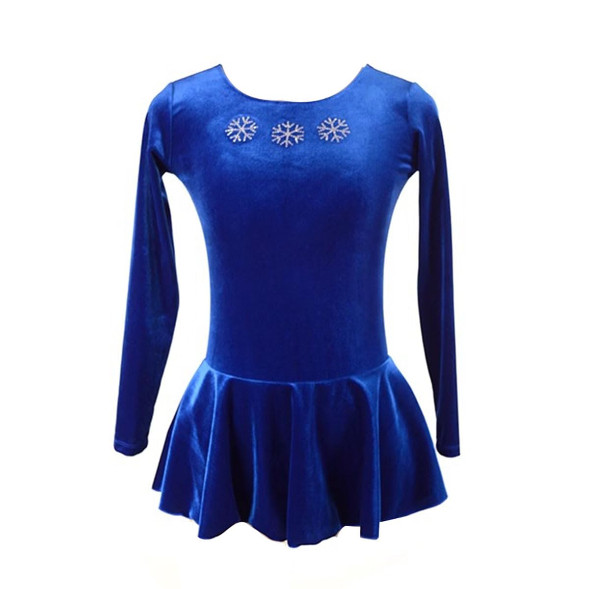 Eiskunstlauf Kleid Mädchen Kürkleid Frauen Samt Langarm Gymnastik Trikot Mädchen Ballettkleid mit Strass Lyrisch Tanzkleid Wettbewerb Tanzkostüm Rollschuhkleid