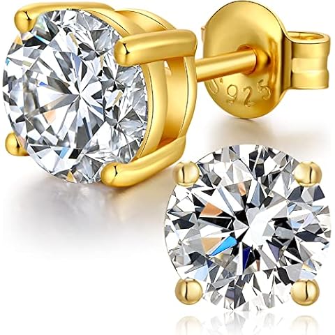 Jiahanzb Pendiente Plata de Ley 925 Oro Cover