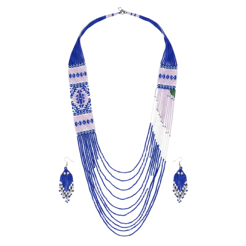 Collar ucraniano Gerdan hecho a mano con abalorios de diseño folclórico tradicional multicolor