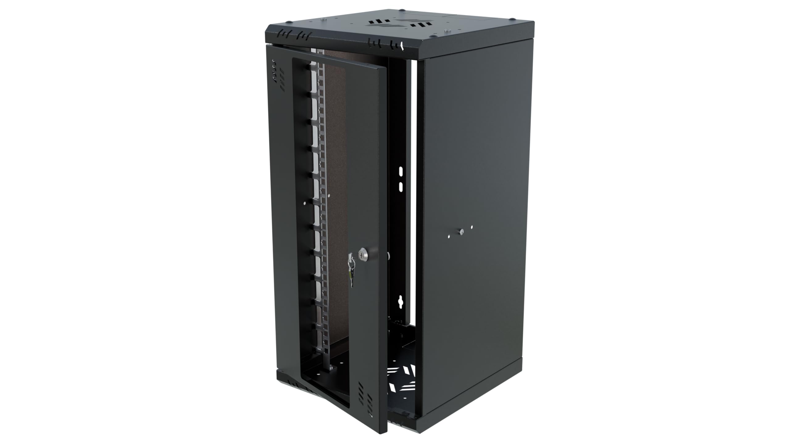 Armadio di Rete 10 Pollici - Armadio Rack 12U - Server Rack per Montaggio a Parete - Capacità di Carico 25 kg - Rack 10 Pollici Verso la sala Server, l'ufficio - Nero