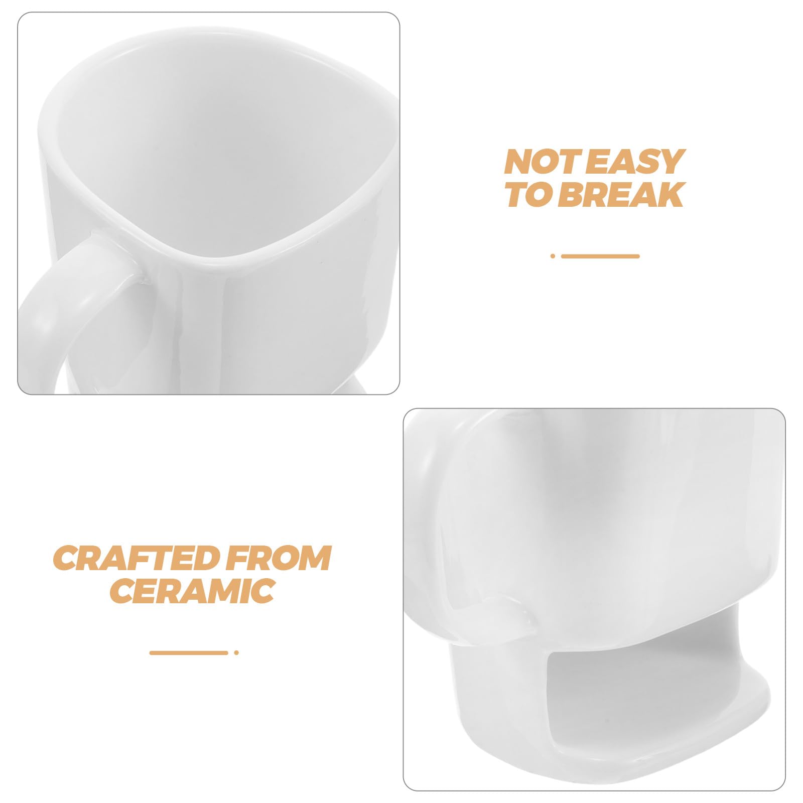 BESPORTBLE 2er-Set Keramikbecher mit Fach – 225 ml Frühstücksmilchbecher mit Kekshalter – Kaffeebecher für Feste und Weihnachten